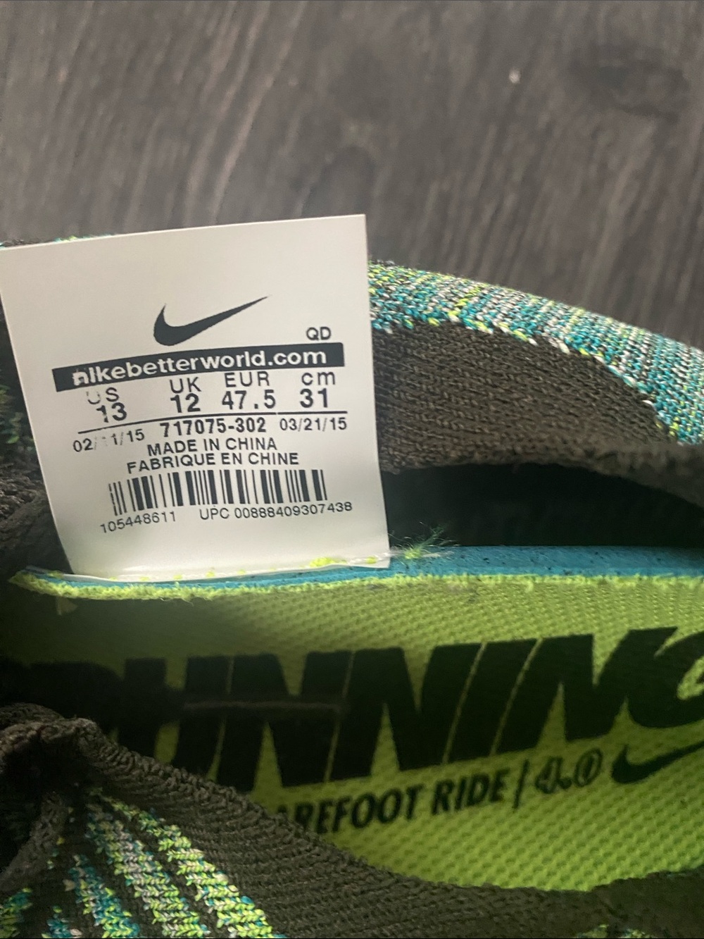 Nike Men’s Flyknit Training Shoes - Green/Black/White - Picture 9 of 9